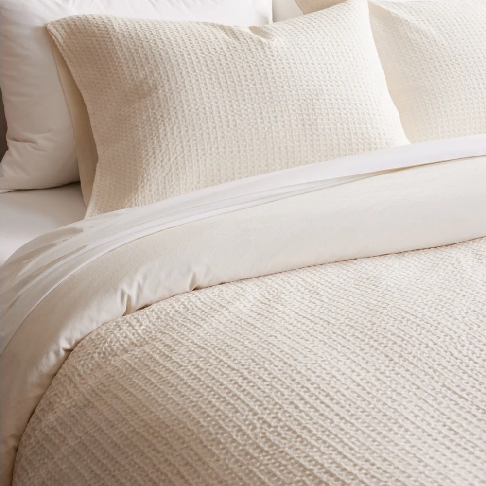 NWT Quince Luxe Honeycomb Duvet Cover Set Full/Queen undyed organic cotton - Picture 4 of 5